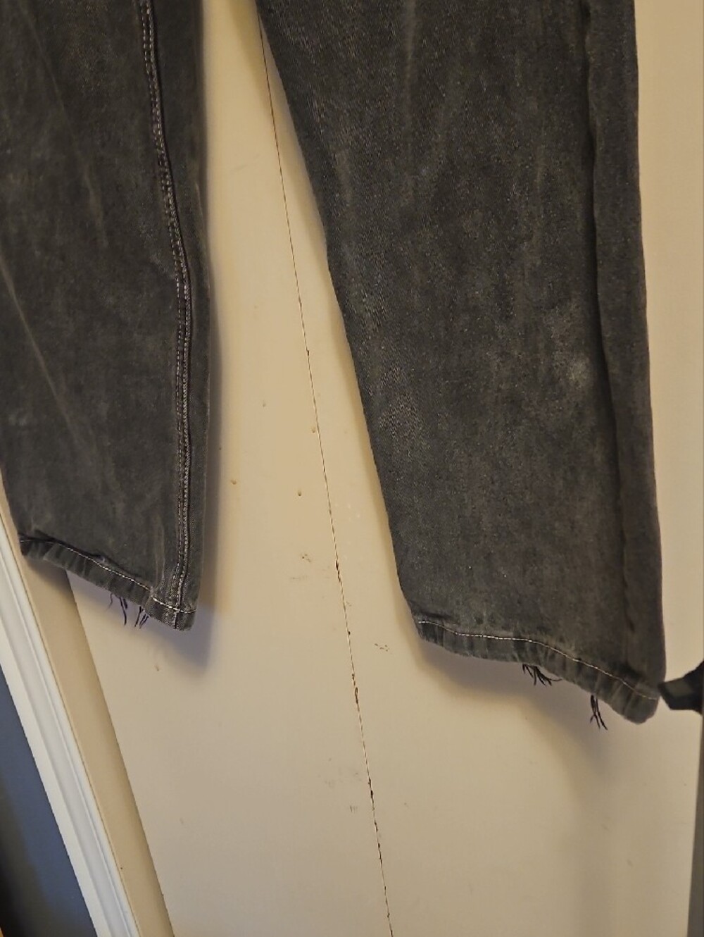 VINTAGE Grey Washed Jeans - 100%COTTON Empire Straight Leg Sz6 Fraid Bottom W16 - Picture 4 of 9